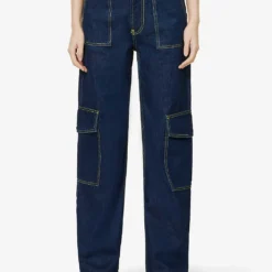 Ganni Wide-leg Mid-rise Organic-cotton Jeans -Outlet Pique Style Store R04057959 RINSE ALT02