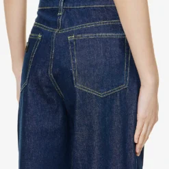 Ganni Wide-leg Mid-rise Organic-cotton Jeans -Outlet Pique Style Store R04057959 RINSE ALT04