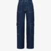 Ganni Wide-leg Mid-rise Organic-cotton Jeans