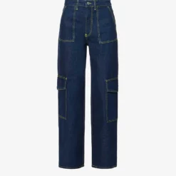 Ganni Wide-leg Mid-rise Organic-cotton Jeans