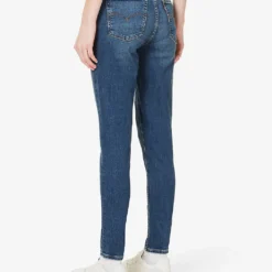 Levis 721 Contrast-stitch Tapered High-rise Stretch-denim Jeans -Outlet Pique Style Store R04062385 BLUEWAVEDARK ALT03