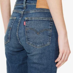 Levis 721 Contrast-stitch Tapered High-rise Stretch-denim Jeans -Outlet Pique Style Store R04062385 BLUEWAVEDARK ALT05