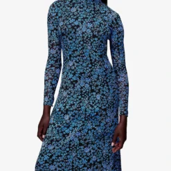 Whistles Boho Floral-print Roll-neck Mesh Polyester Midi Dress 7 Whistles Boho Floral-print Roll-neck Mesh Polyester Midi Dress -Outlet Pique Style Store R04062888 MULTICOLOURED ALT02