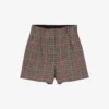 Ikks Checked High-rise Wool-blend Shorts