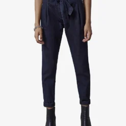 Ikks Crystal-embellished Paperbag-waist High-rise Stretch-denim Jeans -Outlet Pique Style Store R04063201 DARKBLUE ALT02