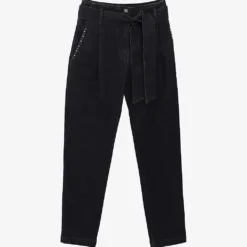 Ikks Crystal-embellished Paperbag-waist High-rise Stretch-denim Jeans