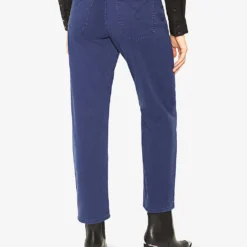 Ikks Cropped Straight-leg High-rise Stretch-denim Jeans -Outlet Pique Style Store R04063206 DARKBLUE ALT03