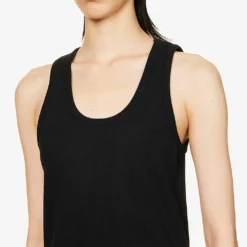 Bottega Veneta Scoop-neck Stretch-cotton Tank Top -Outlet Pique Style Store R04064575 BLACK ALT04