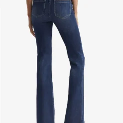 Reiss Beau Skinny Flared High-rise Stretch-denim Jeans -Outlet Pique Style Store R04068047 MIDBLUE ALT03