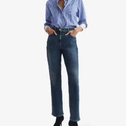 Reiss Phillipa Straight-leg High-rise Stretch-denim Jeans -Outlet Pique Style Store R04068048 MIDBLUE ALT01