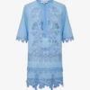 Reiss Etta Embroidered Cotton-blend Kaftan