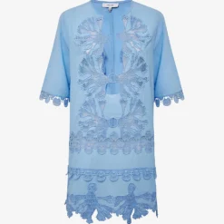 Reiss Etta Embroidered Cotton-blend Kaftan