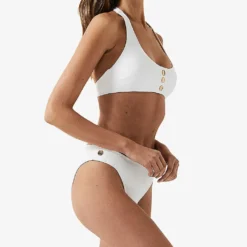 Reiss Iris Mid-rise Bikini Bottoms -Outlet Pique Style Store R04068300 WHITE ALT02