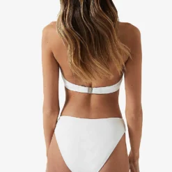 Reiss Iris Mid-rise Bikini Bottoms -Outlet Pique Style Store R04068300 WHITE ALT03