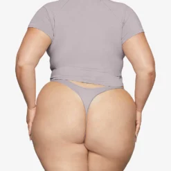 New Vintage Cropped Stretch-cotton T-shirt -Outlet Pique Style Store R04068464 HEATHERGREY ALT03