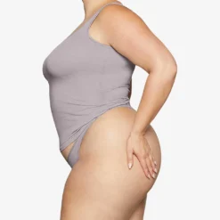 Vintage Scoop-neck Stretch-cotton Tank Top -Outlet Pique Style Store R04068466 HEATHERGREY ALT02