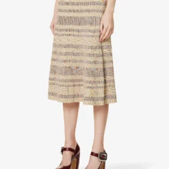 Simona Space-dye Cotton-blend Knitted Midi Skirt -Outlet Pique Style Store R04068499 DAFFODILSPACEDYE ALT02