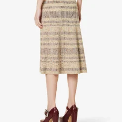 Simona Space-dye Cotton-blend Knitted Midi Skirt -Outlet Pique Style Store R04068499 DAFFODILSPACEDYE ALT03