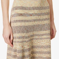 Simona Space-dye Cotton-blend Knitted Midi Skirt -Outlet Pique Style Store R04068499 DAFFODILSPACEDYE ALT04