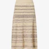 Simona Space-dye Cotton-blend Knitted Midi Skirt
