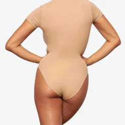 Fits Everybody High-neck Stretch-woven Body -Outlet Pique Style Store R04069068 CLAY ALT03