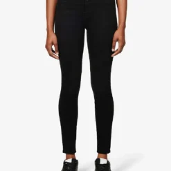7 For All Mankind Ultra HR Skinny High-rise Stretch-cotton-blend Denim Jeans -Outlet Pique Style Store R04069282 BLACK ALT02