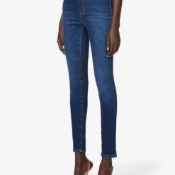 GOOD AMERICAN Pull On Skinny Slim-fit Mid-rise Stretch-denim Jeans -Outlet Pique Style Store R04070213 INDIGO491 ALT02