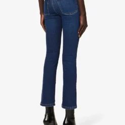 GOOD AMERICAN Pull On Straight Faded-wash Straight High-rise Stretch-denim Jeans 9 GOOD AMERICAN Pull On Straight Faded-wash Straight High-rise Stretch-denim Jeans -Outlet Pique Style Store R04070214 INDIGO491 ALT03