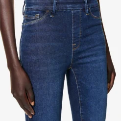 GOOD AMERICAN Pull On Straight Faded-wash Straight High-rise Stretch-denim Jeans 10 GOOD AMERICAN Pull On Straight Faded-wash Straight High-rise Stretch-denim Jeans -Outlet Pique Style Store R04070214 INDIGO491 ALT04
