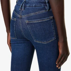 GOOD AMERICAN Pull On Straight Faded-wash Straight High-rise Stretch-denim Jeans 11 GOOD AMERICAN Pull On Straight Faded-wash Straight High-rise Stretch-denim Jeans -Outlet Pique Style Store R04070214 INDIGO491 ALT05
