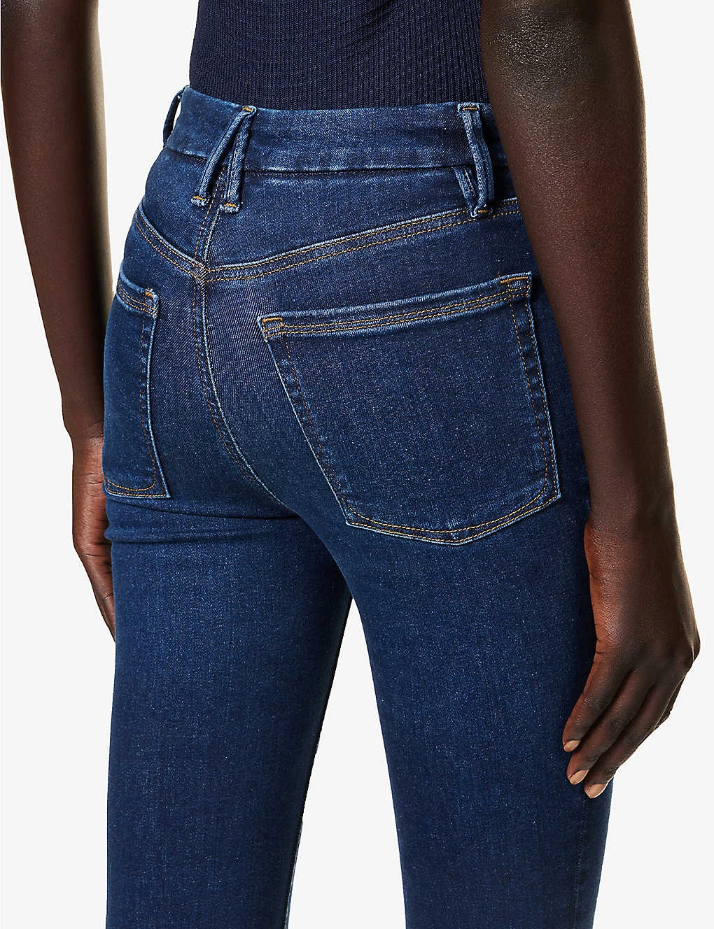 GOOD AMERICAN Pull On Straight Faded-wash Straight High-rise Stretch-denim Jeans 6 GOOD AMERICAN Pull On Straight Faded-wash Straight High-rise Stretch-denim Jeans - Image 6