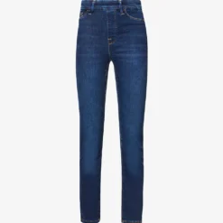 GOOD AMERICAN Pull On Straight Faded-wash Straight High-rise Stretch-denim Jeans