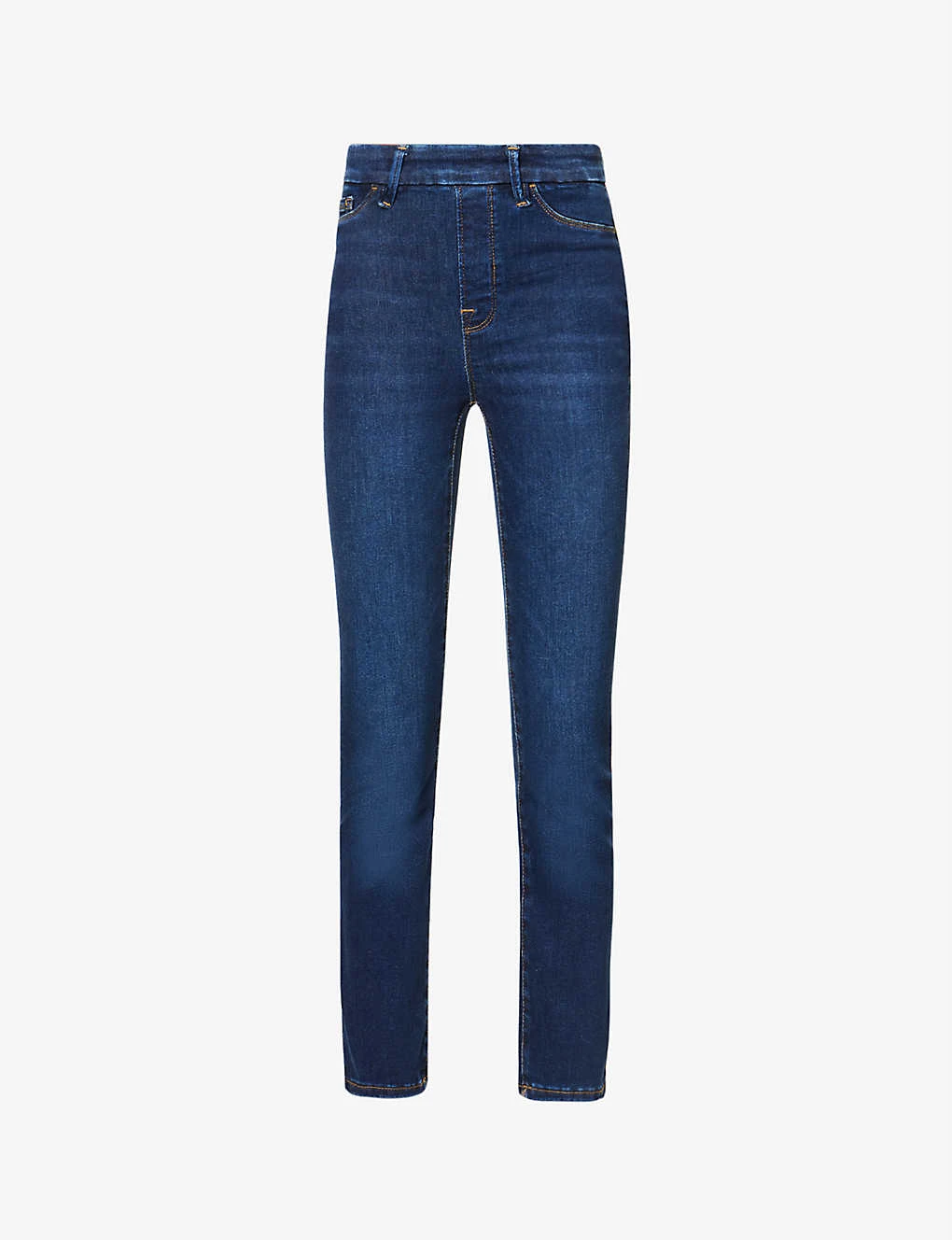GOOD AMERICAN Pull On Straight Faded-wash Straight High-rise Stretch-denim Jeans 1 GOOD AMERICAN Pull On Straight Faded-wash Straight High-rise Stretch-denim Jeans