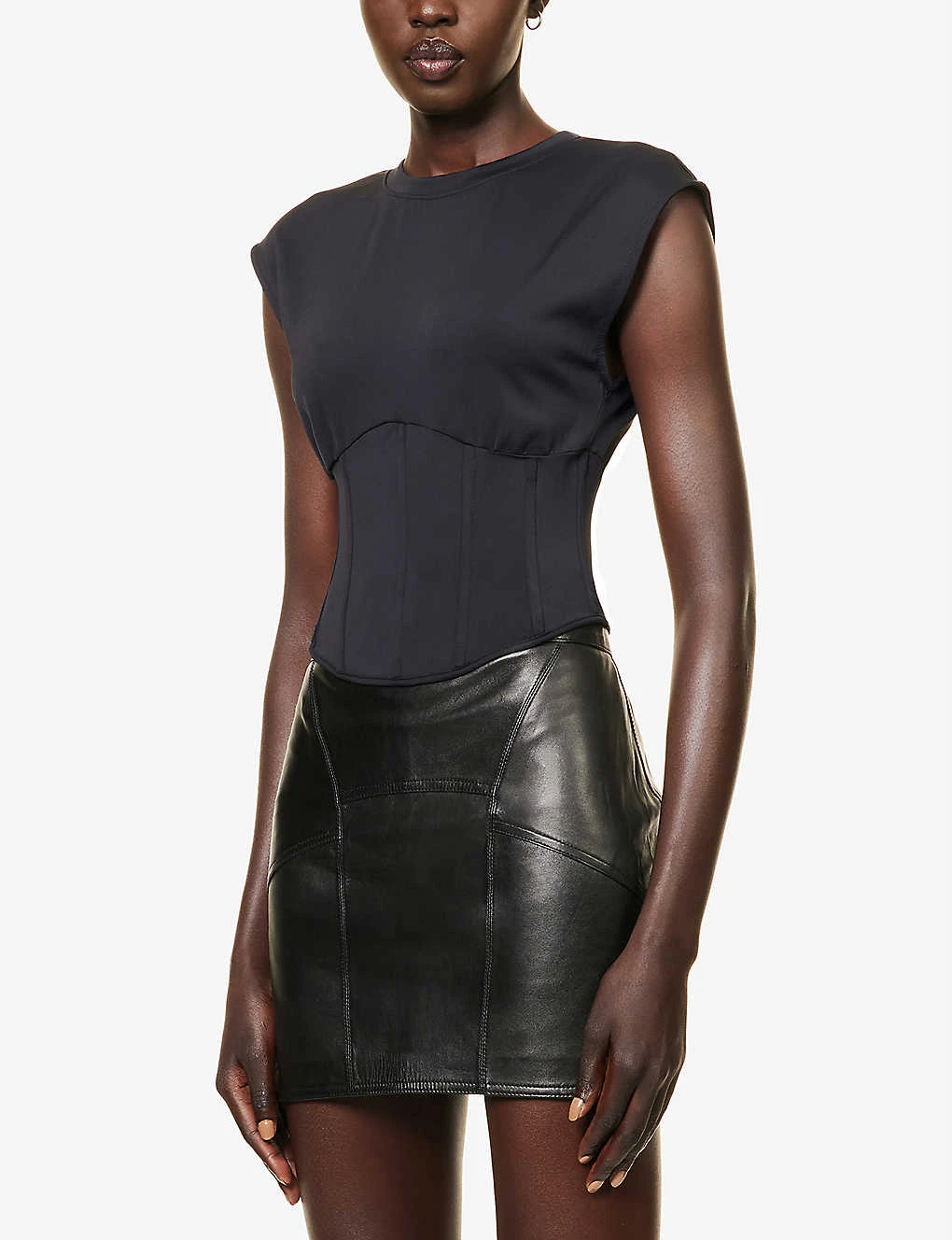 GOOD AMERICAN Scuba Corset-bodice Stretch-woven Top 3 GOOD AMERICAN Scuba Corset-bodice Stretch-woven Top - Image 3