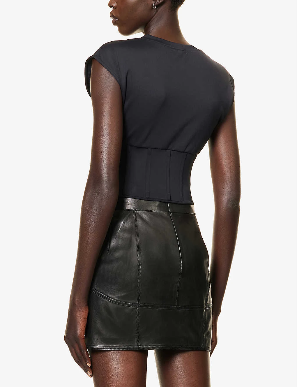 GOOD AMERICAN Scuba Corset-bodice Stretch-woven Top 4 GOOD AMERICAN Scuba Corset-bodice Stretch-woven Top - Image 4