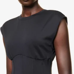 GOOD AMERICAN Scuba Corset-bodice Stretch-woven Top 9 GOOD AMERICAN Scuba Corset-bodice Stretch-woven Top -Outlet Pique Style Store R04070247 BLACK001 ALT04