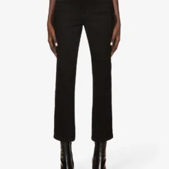 GOOD AMERICAN Good Curve Straight-leg Mid-rise Stretch-denim Jeans -Outlet Pique Style Store R04070251 BLACK001 ALT02