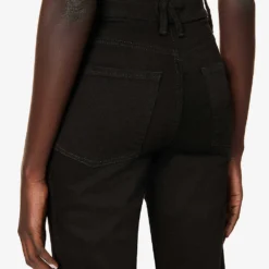 GOOD AMERICAN Good Curve Straight-leg Mid-rise Stretch-denim Jeans -Outlet Pique Style Store R04070251 BLACK001 ALT05