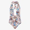 Reiss Isabel Plunge-neck Graphic-print Swimsuit