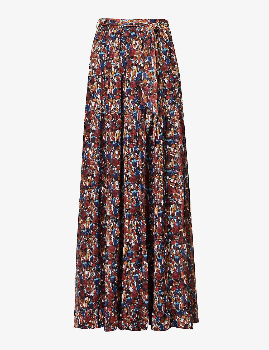 ME AND EM Mottled Floral-print Recycled-polyester-blend Midi Skirt 1 ME AND EM Mottled Floral-print Recycled-polyester-blend Midi Skirt