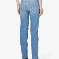 MOTHER Rider Ankle-fray Straight-leg High-rise Stretch-denim Jeans -Outlet Pique Style Store R04074460 PARTYLIKEAPIRATE ALT03