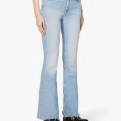 MOTHER The Weekender Frayed-hem High-rise Stretch-denim Jeans -Outlet Pique Style Store R04074464 CALIFORNIACRUISER ALT02