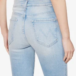 MOTHER The Weekender Frayed-hem High-rise Stretch-denim Jeans -Outlet Pique Style Store R04074464 CALIFORNIACRUISER ALT05