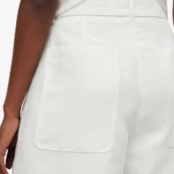 AllSaints Petra Tailored Front-pleat Linen-blend Shorts -Outlet Pique Style Store R04074913 OFFWHITE ALT04