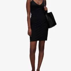 AllSaints Anna Animal-print Stretch-woven Maxi Dress -Outlet Pique Style Store R04075394 BLACK ALT02