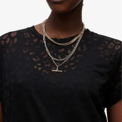 AllSaints Anna Animal-print Stretch-woven Maxi Dress -Outlet Pique Style Store R04075394 BLACK ALT04