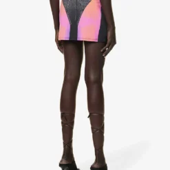 Y/Project X Jean Paul Gaultier Trompe L'Oeil Graphic-print Stretch-woven Mini Skirt -Outlet Pique Style Store R04075901 BLACKPINK ALT03