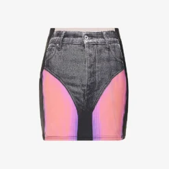 Y/Project X Jean Paul Gaultier Trompe L'Oeil Graphic-print Stretch-woven Mini Skirt