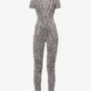 ALAIA Croc-embossed Slim-fit Stretch-woven Jumpsuit