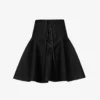 ALAIA Lace-up A-line Woven Midi Skirt